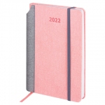 Ежедневник датированный 2022 А5 138x213 мм BRAUBERG "Mosaic", под кожу, карман для ручки, розовый, 112801