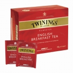 Чай TWININGS (Твайнингс) "English Breakfast", черный, 50 пакетиков, F12395