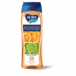 Гель для душа 260 мл, AURA, витаминный, очищает и увлажняет кожу, "Экстракт апельсина и лайма", 11610, 6424