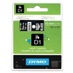 Картридж для принтеров этикеток DYMO D1, 12 мм х 7 м, лента пластиковая, белый шрифт, черный фон, S0720610