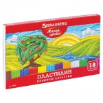 Пластилин классический BRAUBERG "МАГИЯ ЦВЕТА", 18 цветов, 360 г, со стеком, высшее качество, картонная упаковка, 103358