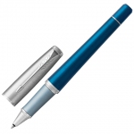 Ручка-роллер PARKER "Urban Premium Dark Blue CT", корпус темно-синий, хромированные детали, черная, 1931566