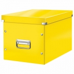 Короб архивный LEITZ "Click & Store" L, 310х320х360 мм, ламинированный картон, разборный, желтый, 61080016