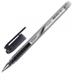 Ручка стираемая гелевая STAFF "College EGP-102", ЧЕРНАЯ, корпус черный, хромированные детали, узел 0,5 мм, линия письма 0,38 мм, 142500
