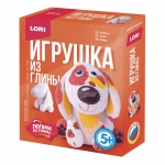 Набор для изготовления игрушки из глины "Собачка", глина, краски, стек, LORI, Гл-003