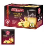 Чай TEEKANNE (Тиканне) "Ginger&Lemon", травяной, имбирь с лимоном, 20 пакетиков, 45620