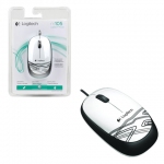 Мышь проводная LOGITECH M105, USB, 2 кнопки + 1 колесо-кнопка, оптическая, белая, 910-003117