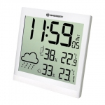 Метеостанция BRESSER TemeoTrend JC LCD, термодатчик, гигрометр, часы, будильник, белый, 73268