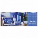 Планинг датированный 2021 (285х112 мм), STAFF, картонная обложка на спирали, 60 л., "Бизнес", 111829