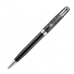 Ручка шариковая PARKER "Sonnet Challenge CT", корпус черный лаковый, палладиевые детали, черная, 2054825