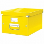 Короб архивный LEITZ "Click & Store" M, 200х280х370 мм, ламинированный картон, разборный, желтый, 60440016