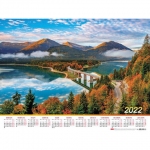 Календарь настенный листовой, 2022 год, формат А2 45х60 см, "Живописный мост", HATBER, Кл2_25211