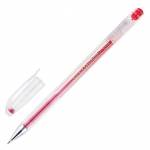 Ручка гелевая CROWN "Hi-Jell", КРАСНАЯ, корпус прозрачный, узел 0,5 мм, линия письма 0,35 мм, HJR-500B