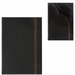 Обложка-чехол для паспорта FABULA "Brooklyn", натуральная кожа, контрастная отстрочка, черная, O.70.BR
