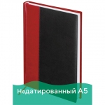 Ежедневник недатированный А5 (138х213 мм) BRAUBERG "Prestige", комбинированный, 160 л., красный/черный, 128281