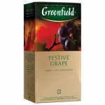 Чай GREENFIELD (Гринфилд) "Festive Grape" ("Праздничный виноград"), фруктовый, 25 пакетиков в конвертах по 2 г, 0522-10